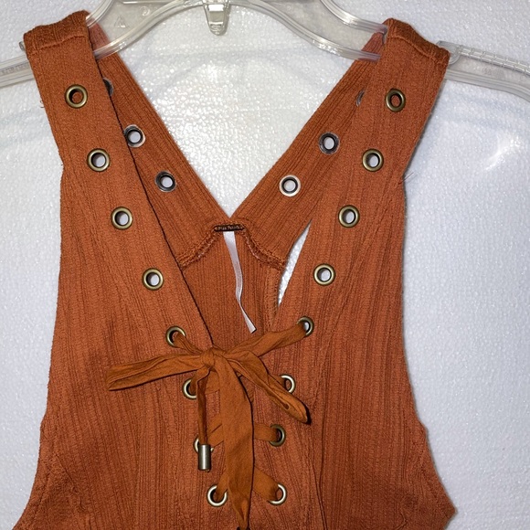 FREE PEOPLE- Ribbed Tank- Tie Front - Picture 6 of 6